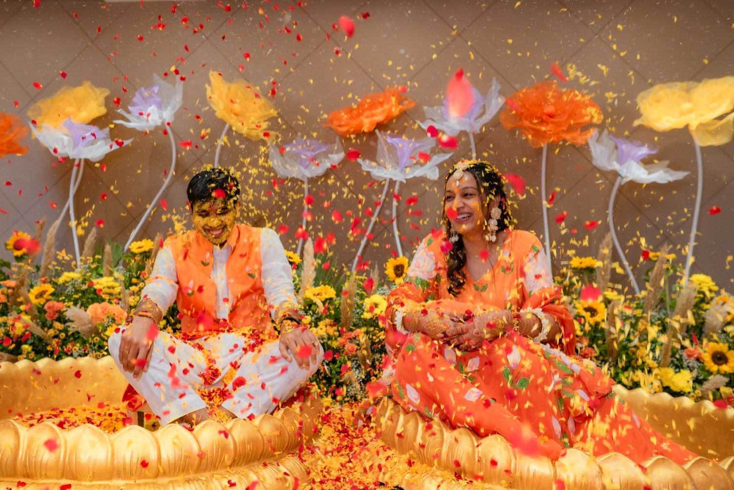 Achaman and Saumya — the haldi ceremony